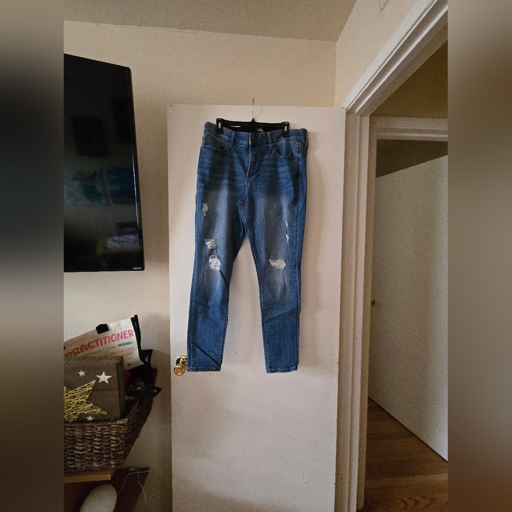 Lularoe Blue Distressed Skinny Jeans